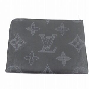 Louis Vuitton Giant Shadow Black Pochette Jour Clutch Bag Black